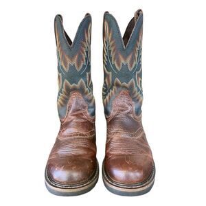 Men’s Justin boots. Size 8D tried on but never worn Justin Mens Brown Leather Western Cowboy Boots, 8D. - Etsy main image 3